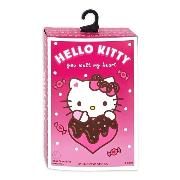 Hello Kitty Valentine's Day Women's Mid-Crew Socks Box Set - Picture 2 of 3